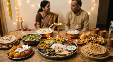 Home-cooked catering spread for events
